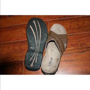 New Men Teva Sutter Creek Cigar Brown Sandal Slide